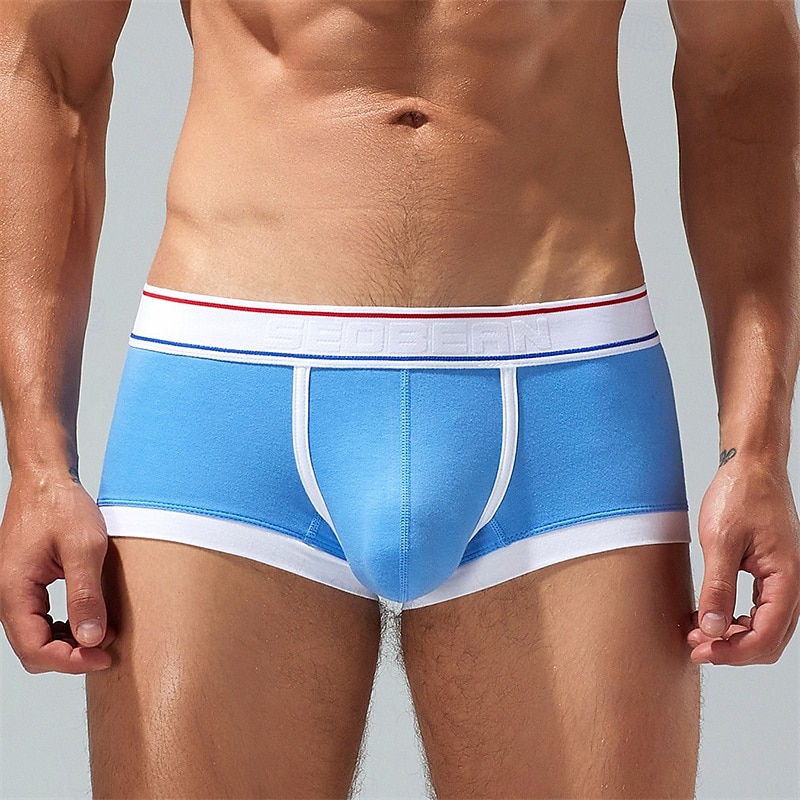 Herren 1 pc Unterwäsche Boxer Boxer-Shorts Patchwork Polyester Atmungsaktiv Weich Komfortabel Farbblock Mittlere Hüfthöhe Gelb Rote 2025 - $10.49 –P5