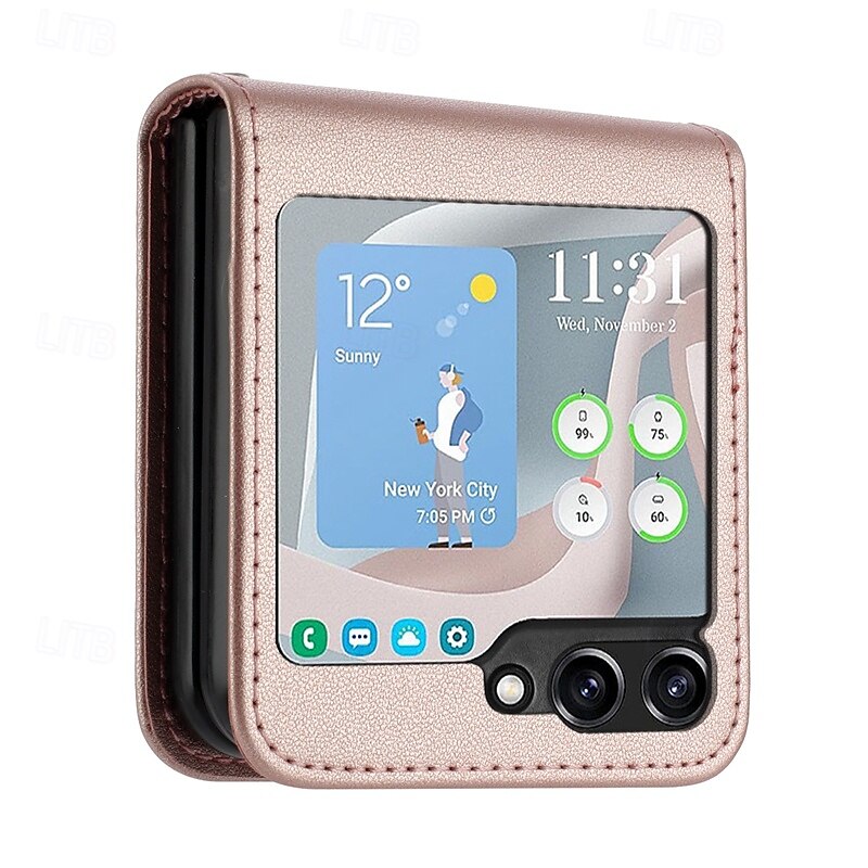 телефон Кейс для Назначение SSamsung Galaxy Z-флип 6 Z Flip 5 Z Flip 4 Z Flip 3 Откидная крышка Защита от удара Ретро ПК Кожа PU 2025 - $15.99 –P11