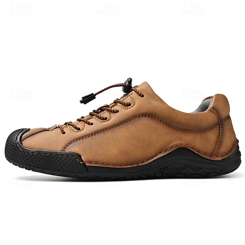 baskets décontractées en similicuir marron pour hommes avec lacets élastiques réglables - semelle antidérapante durable, coupe confortable pour un usage quotidien de 2025 ? $46.99 –P2