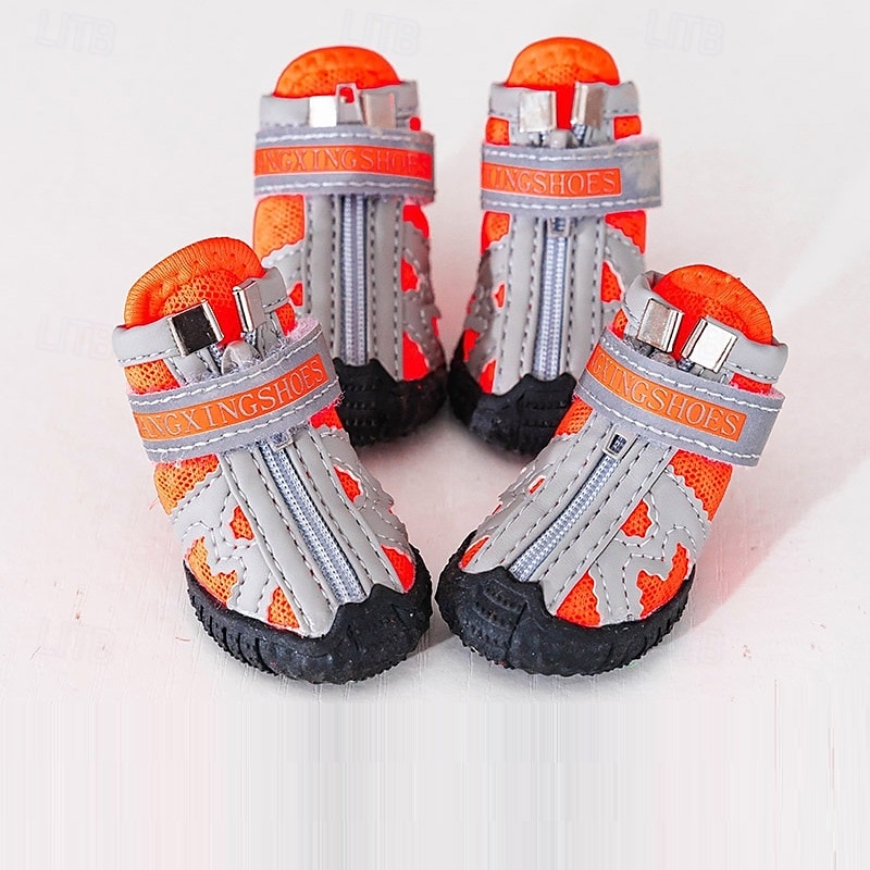 Hunde Hund Schuhe und Stiefel Regenstiefel Rutschfest Sneaker Casual / sportlich Farbblock Für Haustiere Gummi Schwarz 2026 - $30.99 –P6
