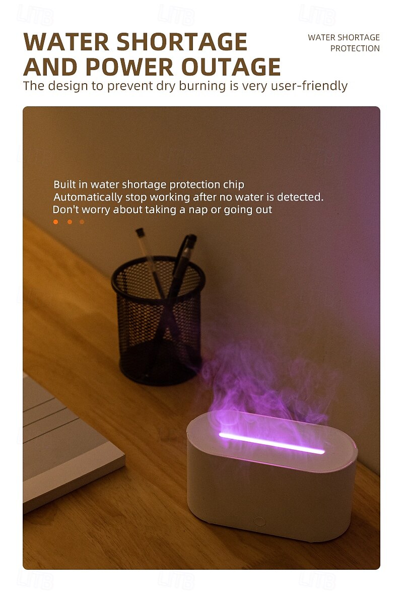 Colorful Simulation Flame Aromatherapy Machine Desktop Home Office USB Air Humidifier Aromatherapy Machine 2025 - $21.99 –P9