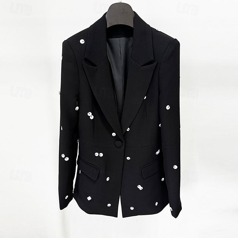 Black White Blazer Tuxedo Dress Two Piece Suits Mermaid Cocktail Color Block Dress Formal Wedding Ankle Length Long Sleeve Shirt Collar  with Glitter Tassel Dresses 2025 - $197.99 –P5