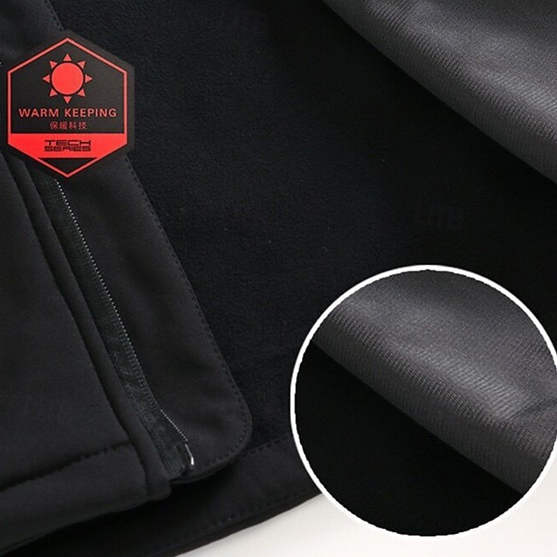 Homens Jaqueta Softshell Jaqueta de Trilha Ao ar livre Térmico / Quente A Prova de Vento Impermeável Jaquetas em Velocino Jaqueta corta-vento Viajar Preto Azul Marinho Cinzento de 2025 por $42.39 –P10