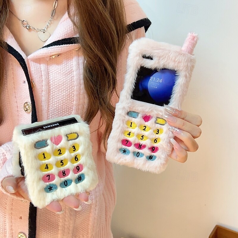 telefone Capinha Para Z Flip 7 Z Virar 6 Z Flip 5 Z Flip 4 Z Flip 3 Capa traseira Antichoque Retro Felpudo de 2025 por $19.99 –P1