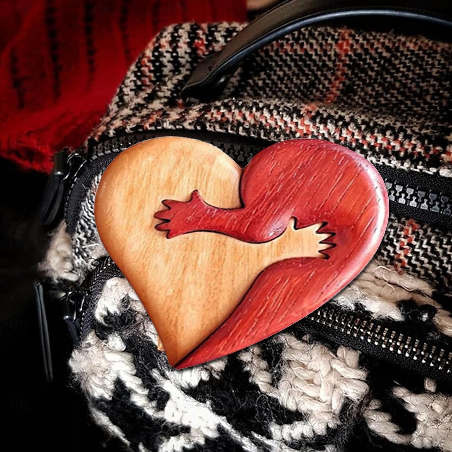 A Hug from My Heart for You Handmade Wood Carvings, A Hug from My Heart to Yours, Wooden a Hug from My Heart, Loving Hearts Creative Wooden Pendant for Him and Her (4PCS) 2025 - $25.99 –P6