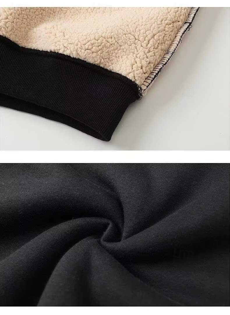 Herr Tröja Sherpa linne Svart Gul Rubinrött Blå Grön Rund hals Slät Sport & Utomhus Dagligen Helgdag Streetwear Häftig Ledigt Vinter Vår & Höst Kläder Pull Tröjor 2025 - $30.99 –P12