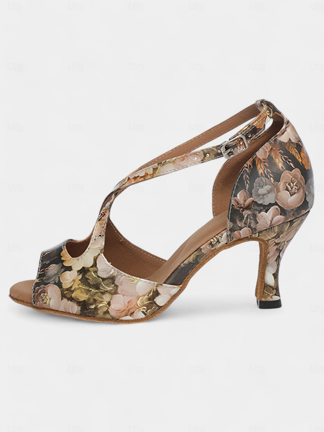chaussures de danse latine à imprimé floral pour femmes - talons à bout ouvert avec design à lanières pour les spectacles de salon, de salsa et de tango de 2025 ? $46.99 –P3