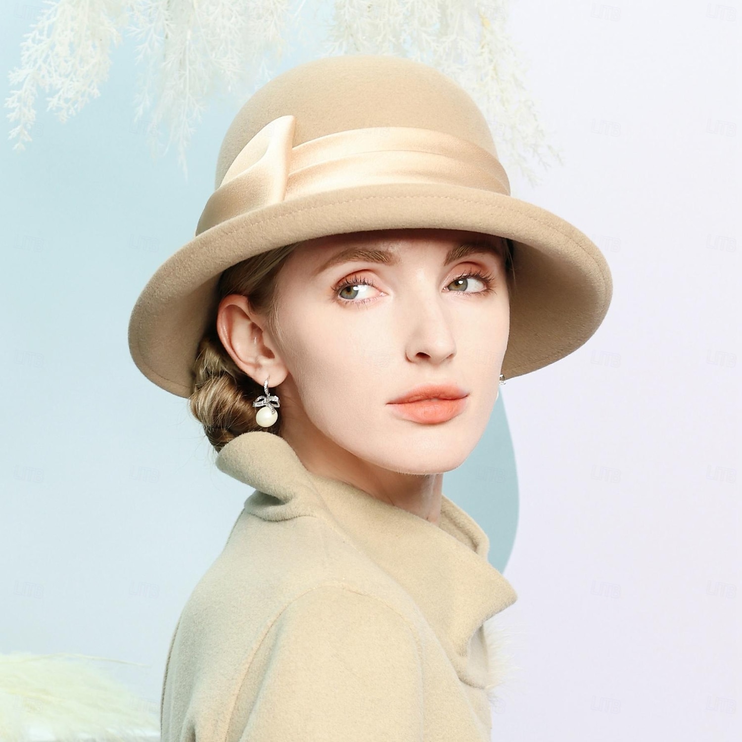 hattar 100 % ull bowler / cloche hatt fedorahatt bröllop tefest elegant bröllop med pilbåge skarvning huvudbonader huvudbonader 2025 - $42.99 –P5
