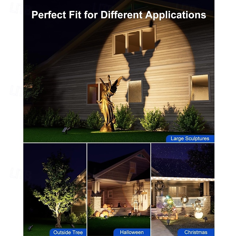 1/2pcs Outdoor Solar Powered Spot Lights Waterproof Bright LED Spotlights Outside Uplighting for Yard Flag Tree Lawn Garden Backyard House Driveway Super Focused Lens Spotlights Warm White 2026 - $49.99 –P5