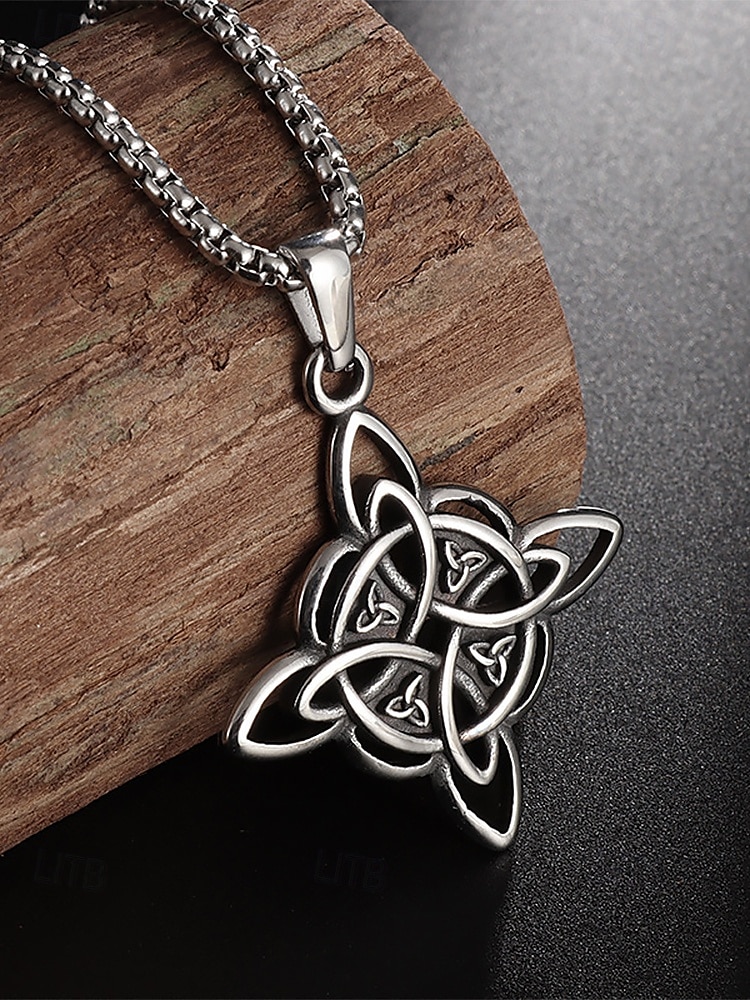 colar com pingente de nó celta masculino – símbolo de nó trinitário de aço inoxidável para força e eternidade, perfeito para joias espirituais e amantes celtas nórdicos de 2025 por $9.99 –P1