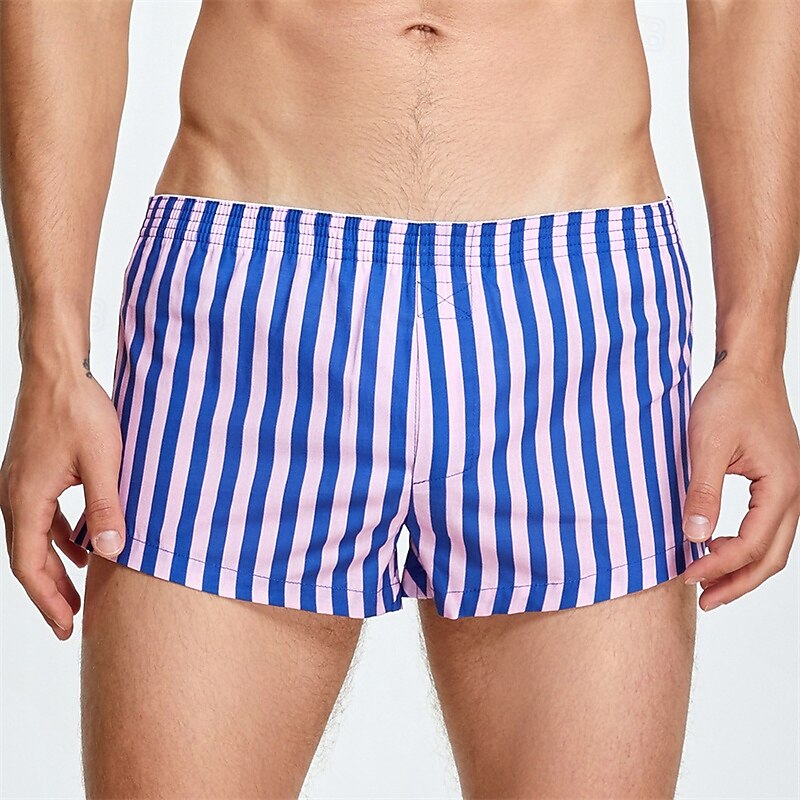 Hombre 1 pc Boxer Boxers Cintura elástica 100% Algodón Transpirable Suave Cómodo Raya Tiro Medio Blanco Amarillo 2025 - $11.49 –P6