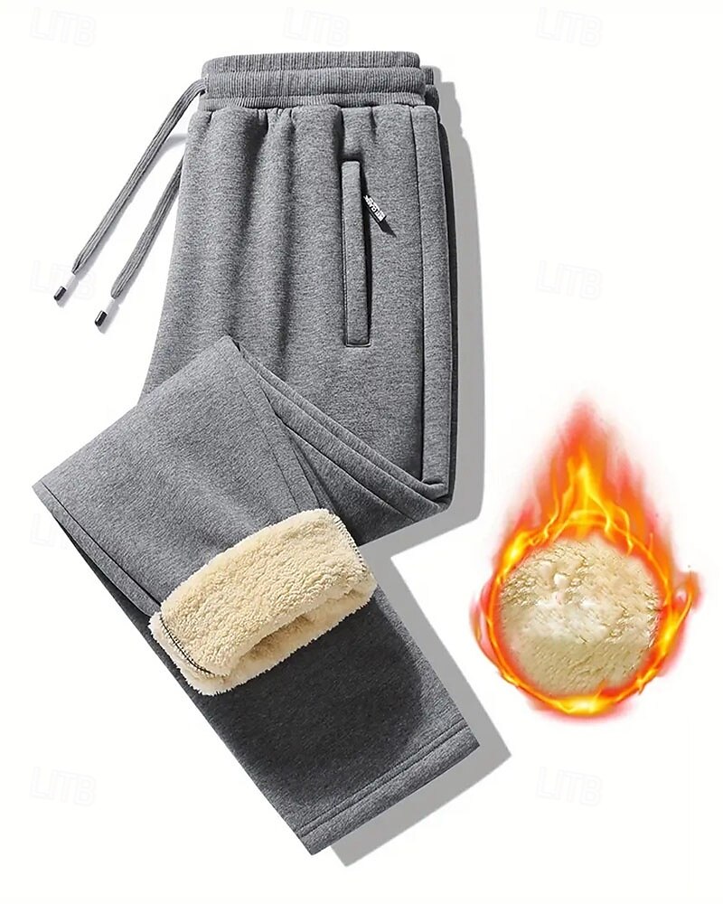 Homens Sherpa Calças de lã Calças de inverno Calças Calça de moletom de perna reta Bolsos Com Cordão Cintura elástica Tecido Conforto Quente Esportes Diário Moda Casual Preto Cinzento Micro-Elástica de 2026 por $17.99 –P8