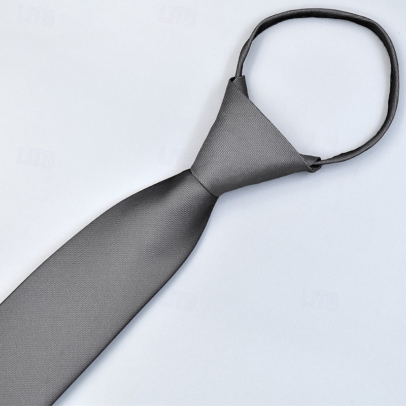 Per uomo Cravatte Cravatta con zip Cravatte da uomo Cravatta con cerniera Cravatta sottile Pretied Con fiocco Liscio Matrimonio Compleanno del 2025 a $12.49 –P5