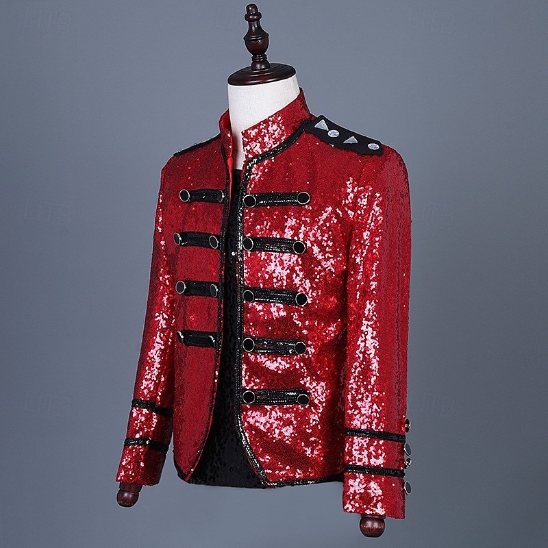 Retro Vintage Rococo Coat Masquerade Circus Jacket Prince Aristocrat Sequins Men's Carnival Masquerade Mardi Gras Event / Party Adults' Coat Spring Fall & Winter 2025 - $86.99 –P3