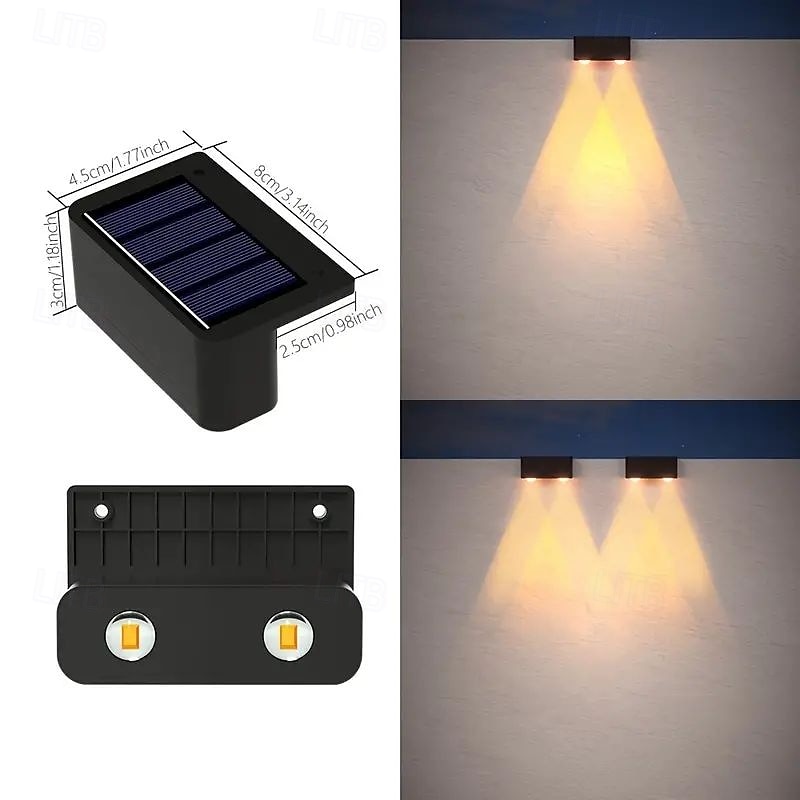 4/8pcs Solar Powered Outdoor Wall Lights Garden Pathway Step Lights High-Efficiency Silicon Panels No Wiring Required Optical Control with Installation Hardware 2025 - $27.99 –P15