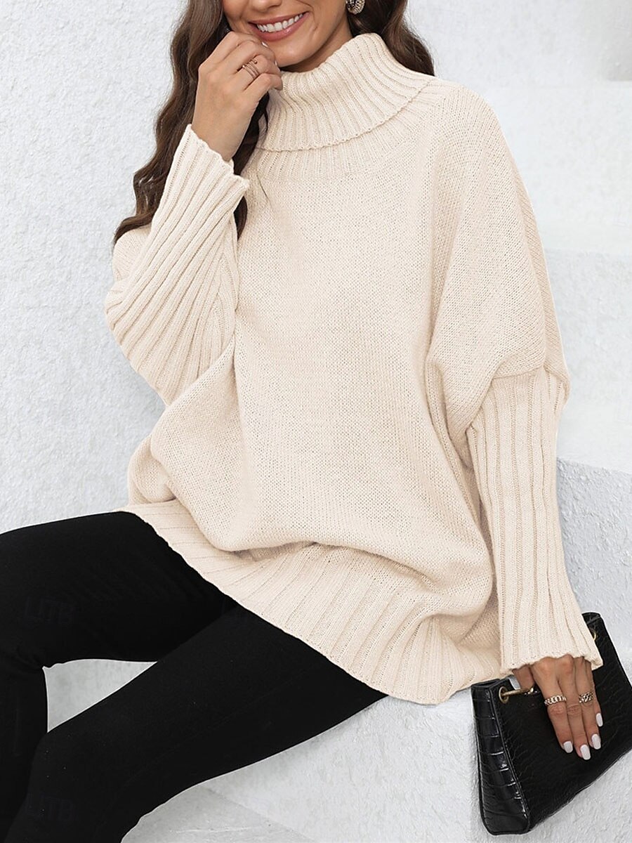 Damen Pullover Brautkleider schlicht Weich Einfarbig Gerippt Rollkragen Strick Langarm Normale Oberteile Stricken Outdoor Täglich Wochenende Marineblau Grün Herbst Winter 2025 - $51.99 –P9