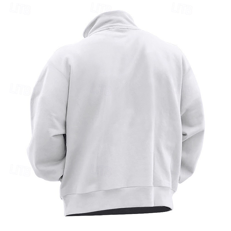 Men's Sweatshirt Polar Fleece Quarter Zip Sweatshirt Black White Wine Red Gray Half Zip Plain Sports & Outdoor Daily Holiday Streetwear Basic Casual Fall & Winter Clothing Apparel Hoodies Sweatshirts  2025 - $27.99 –P6