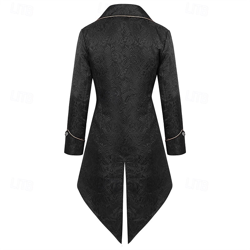 Punk & Gothic Medieval Renaissance Coat Jacket Tailcoat Prince Nobleman Men's Royal Steampunk Halloween Masquerade Event / Party Masquerade Adults' Coat 2025 - $51.99 –P18