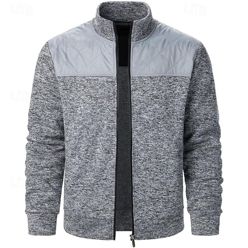 Men's Dress Sweater Cardigan Sweater Zip Sweater Sweater Jacket Ribbed Knit Regular Knitted Solid Color Stand Collar Warm Ups Casual Daily Wear Clothing Apparel Summer Fall Black Red S M L 2026 - E£1461.4 –P4