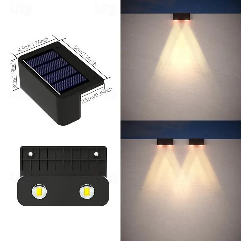 4/8pcs Solar Powered Outdoor Wall Lights Garden Pathway Step Lights High-Efficiency Silicon Panels No Wiring Required Optical Control with Installation Hardware 2025 - $27.99 –P14