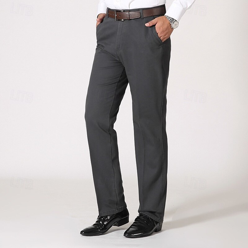 Homens Social Calças chinês Botões Bolsos Tecido Conforto Formal Festa Trabalho Moda Estilo Clássico Preto Marron Micro-Elástica de 2025 por $22.99 –P10
