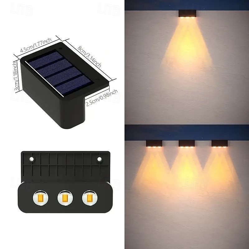 4/8pcs Solar Powered Outdoor Wall Lights Garden Pathway Step Lights High-Efficiency Silicon Panels No Wiring Required Optical Control with Installation Hardware 2025 - $27.99 –P18