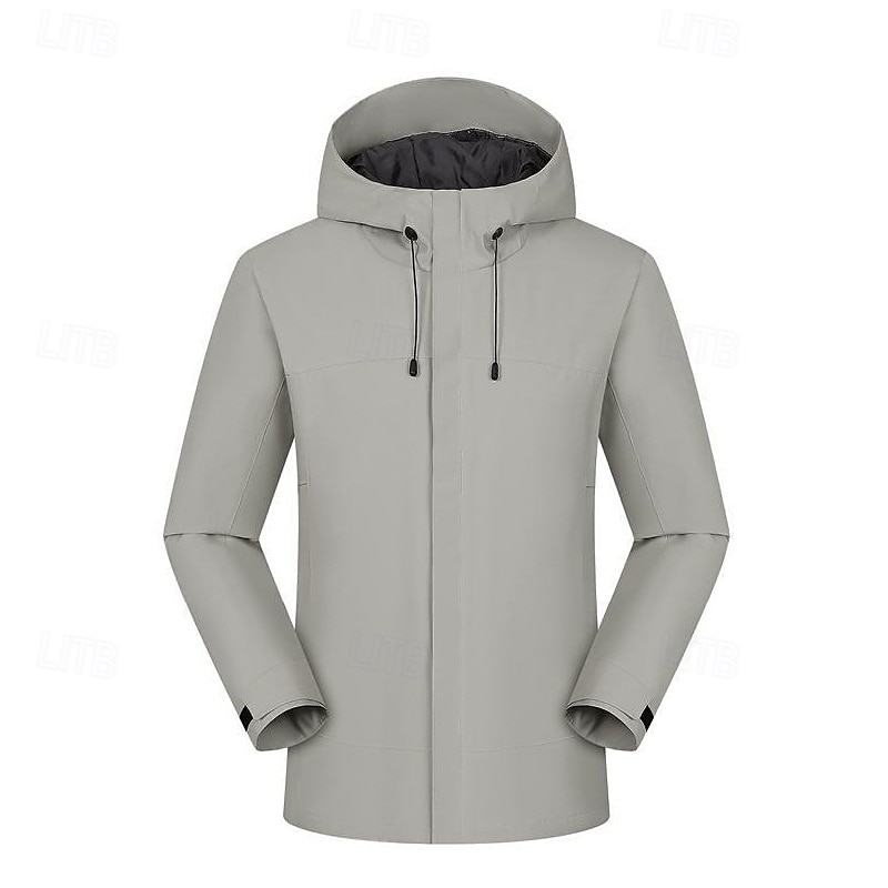 Herren Soft Shell Jacke Wanderjacke Draussen Windundurchlässig Wasserdicht Leichte Jacke Windbreaker-Jacke Reisen Schwarz Hellgrau Grau 2025 - $49.99 –P1