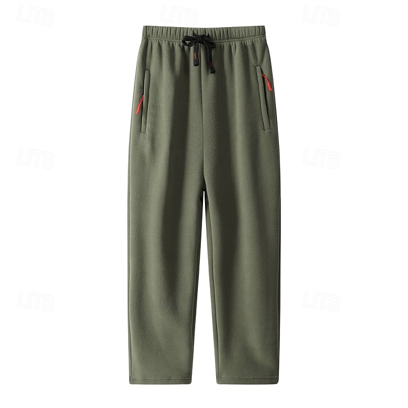 Men's Sherpa Athletic Pants Trousers Straight Leg Sweatpants Pocket Drawstring Elastic Waist Plain Comfort Warm Sports Outdoor Daily Fashion Casual ArmyGreen Black Micro-elastic 2026 - $25.99 –P10