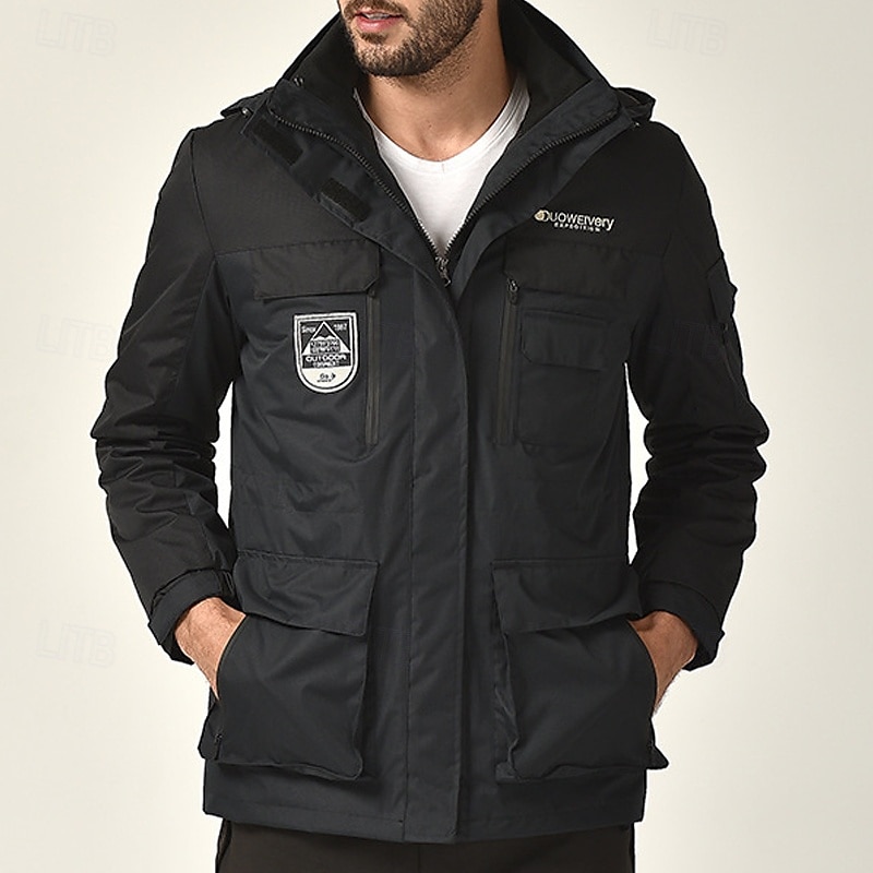 Hombre Chaqueta Softshell Chaqueta para senderismo Invierno Al aire libre Bloque de color Resistente al Viento Resistente al Agua Chaquetas 3-en-1 Chaqueta cortavientos Viaje Negro Marfil Azul Marino 2025 - $88.79 –P5