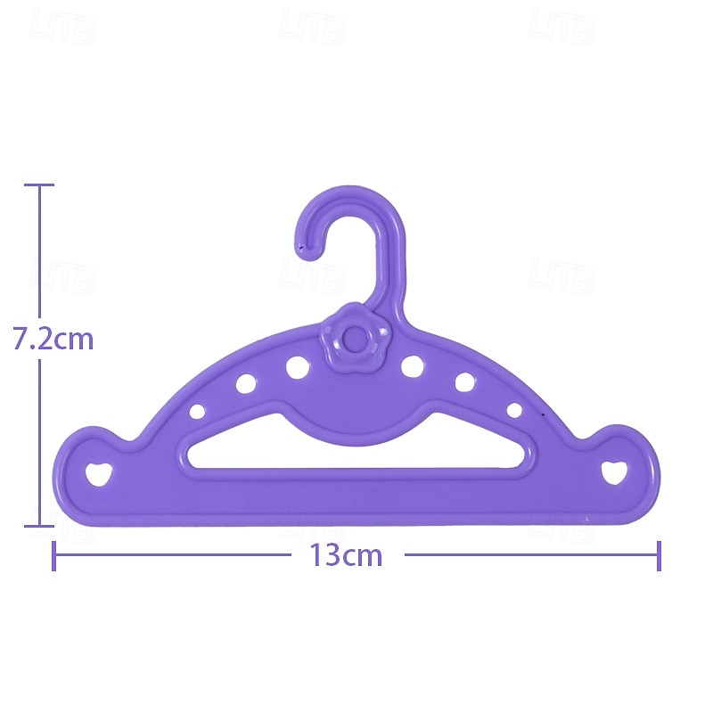 Confezione da 20 grucce per vestiti completi per bambole per 18 vestiti per bambole: il design unico trattiene la parte superiore &fondo in una volta compresi abiti pantaloni camicie gonne &accessori del 2025 a $18.99 –P8