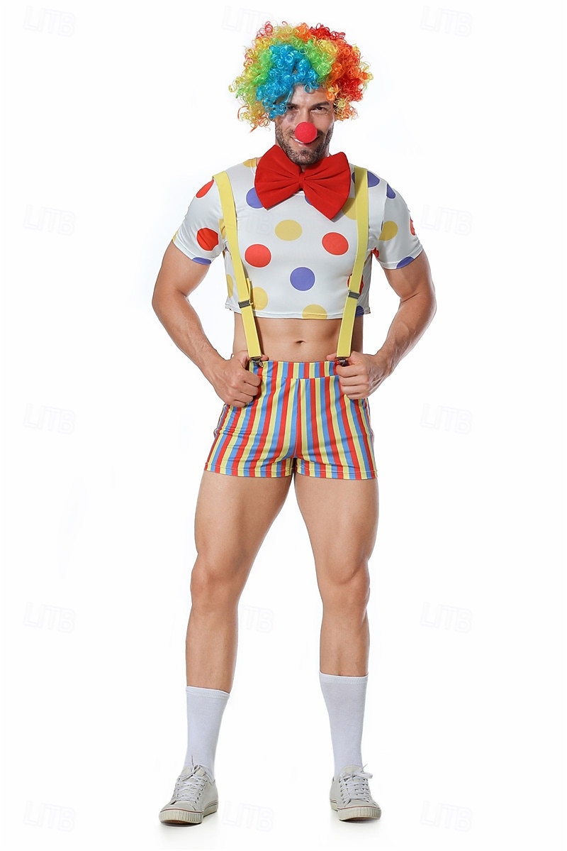 Žolík Klaun předvečer Všech svatých Úbory Kostým cirkus Karnevalový kostým Hrdost Duhová cosplay Dospělé Pánské předvečer Všech svatých Karneval Mardi Gras Výkon Pride Parade Měsíc hrdosti Jednoduch 2025 - $46.99 –P6
