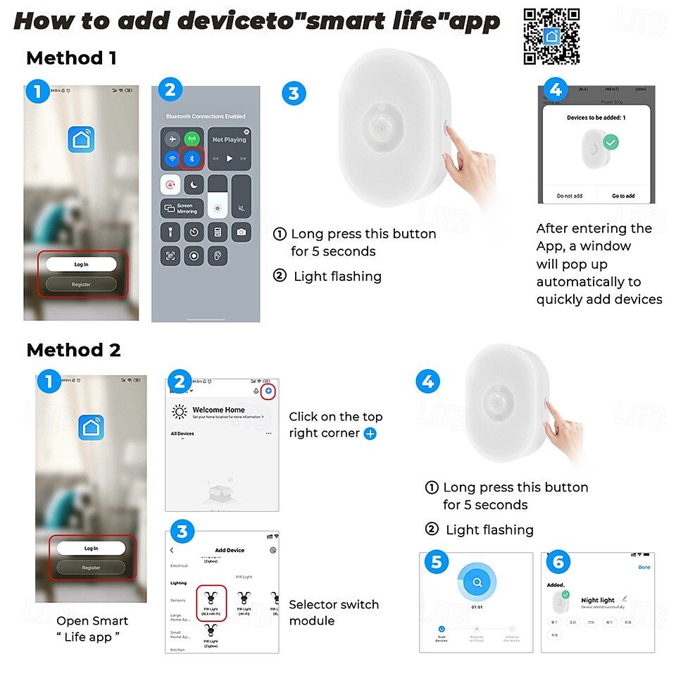 tuya wifi lit human body induction mała lampka nocna multi-gear ściemnianie domowe lampka nocna kontrola lampka sypialna kompatybilna z alexa google home 2025 - $31.99 –P8