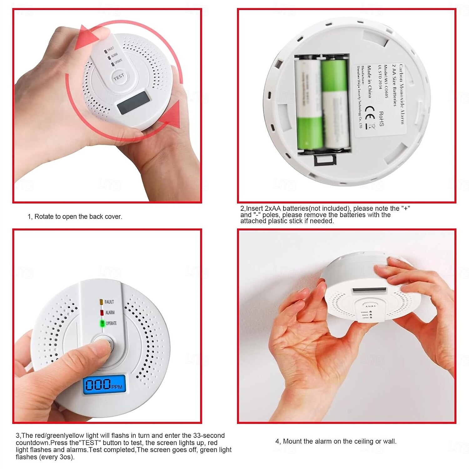 rilevatore di monossido di carbonio a batteria rilevatore di allarme CO monitor con display digitale a LED per cucina domestica del 2025 a $20.99 –P5