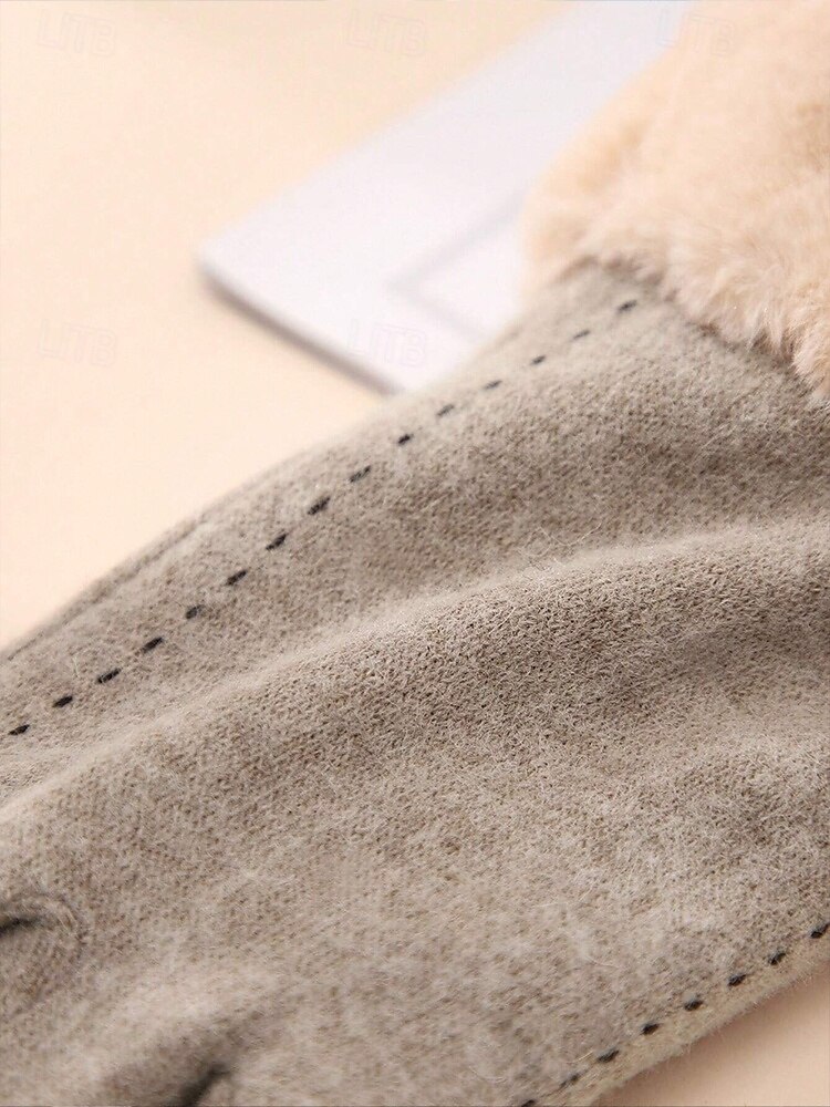 Women's Winter Fleece-Lined Touchscreen Gloves with Heart Detail – Warm and Stylish for Outdoor Cold Weather, Perfect Gift Idea 2025 - $14.99 –P6