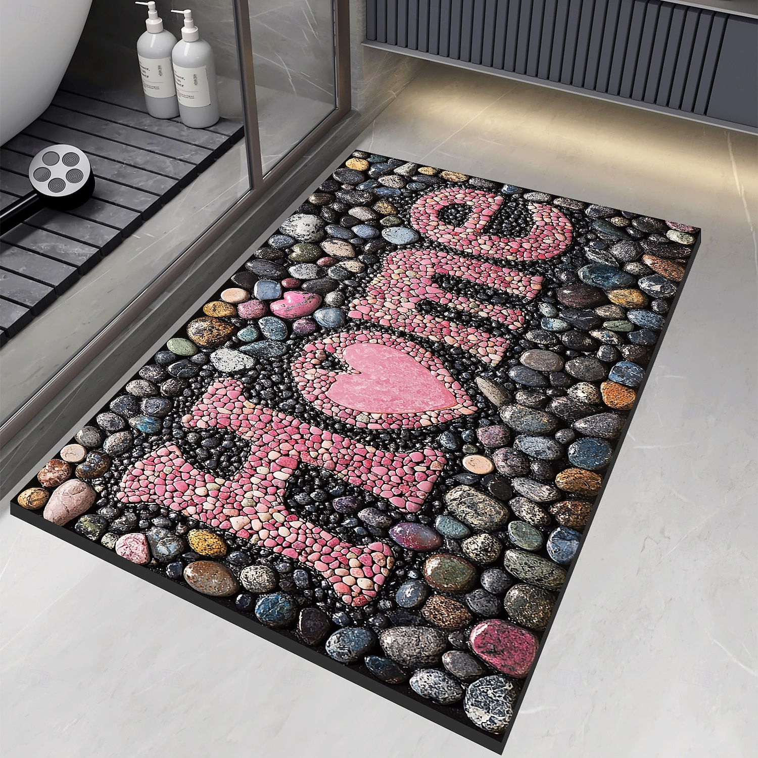 Pebble Bathroom Rug, Polyester Rectangle Door Mat, Super Absorbent, Non-Slip, Easy-to-Clean, Stain-Resistant Bath Mat 2025 - $8.99 –P15