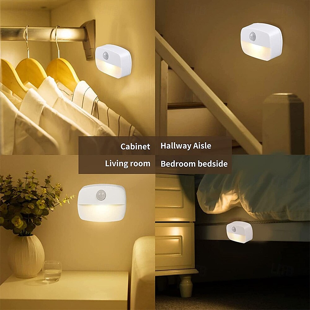 Motion Sensor Night Light LED Infrared Sensing Stair Light Wardrobe Cabinet PIR Night Light Drawer Bookcase Light Home Bedroom Lighting AAA Battery Powered 2025 - $11.49 –P7