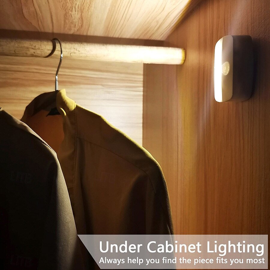 Motion Sensor Night Light LED Infrared Sensing Stair Light Wardrobe Cabinet PIR Night Light Drawer Bookcase Light Home Bedroom Lighting AAA Battery Powered 2025 - $11.49 –P4