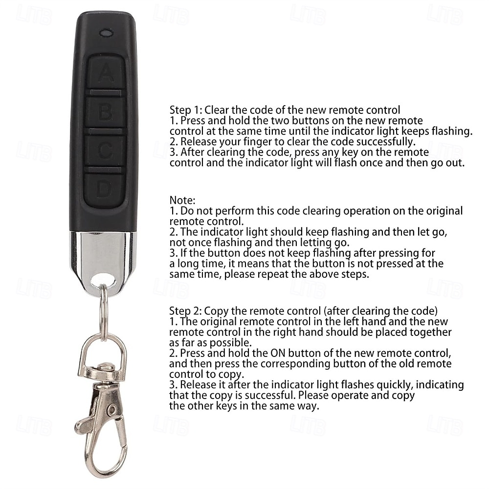 Remote Switch Wireless 433.92MHZ Garage Door Opener Cloning Remote Key with Keychain Learn Button for Car Overhead Door Gate LED Light 2025 - $11.99 –P5