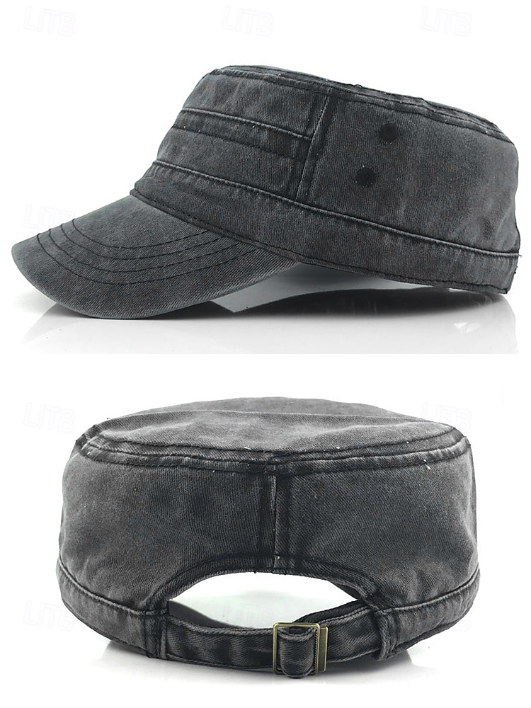 Militär-Kadettenmütze im gewaschenen Vintage-Stil für Herren – lässige, verstellbare Unisex-Armeemütze für den Außenbereich 2025 - $11.99 –P2