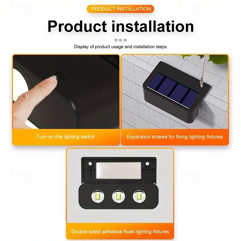 4/8pcs Solar Powered Outdoor Wall Lights Garden Pathway Step Lights High-Efficiency Silicon Panels No Wiring Required Optical Control with Installation Hardware 2025 - $27.99 –P9