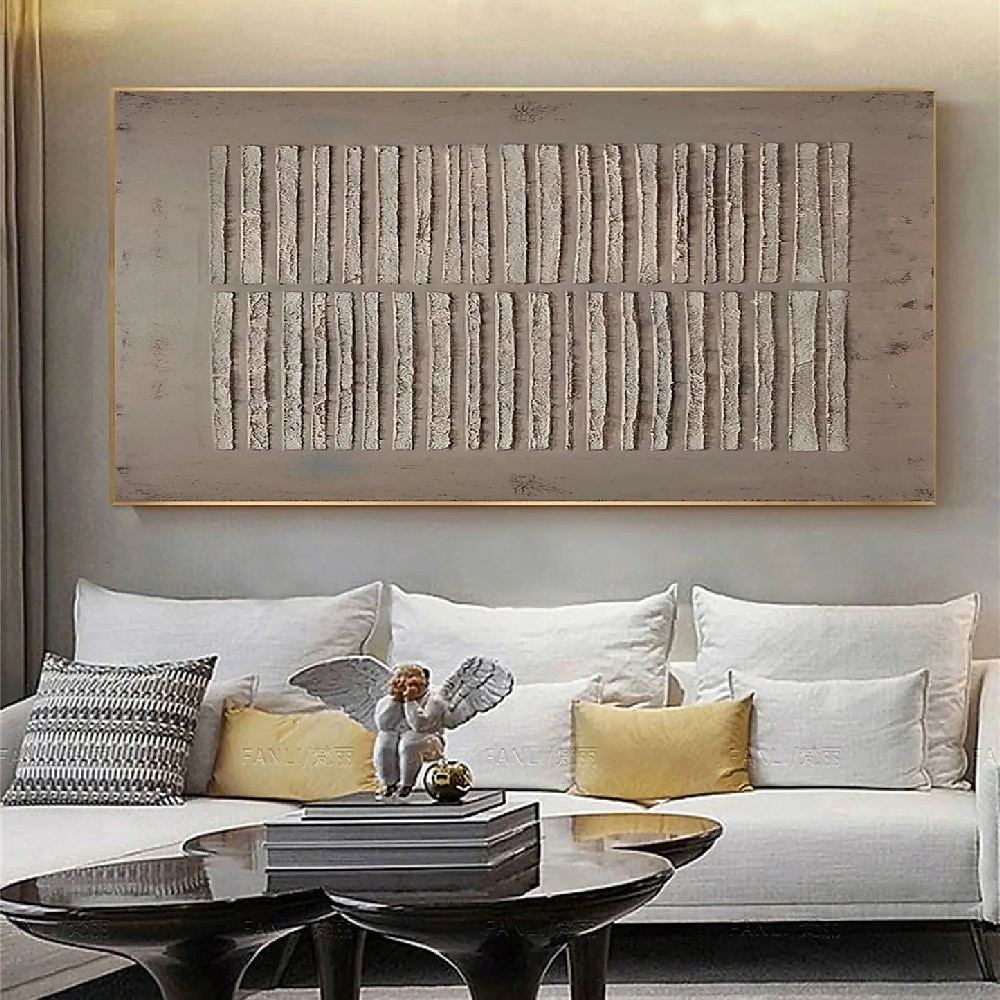 grande toile abstraite peinte à la main peinture abstraite minimaliste grise peinture abstraite nordique pour salon peintures wabi-sabi marron peinture abstraite marron peintures à l'huile médiévales de 2025 ? $131.99 –P2