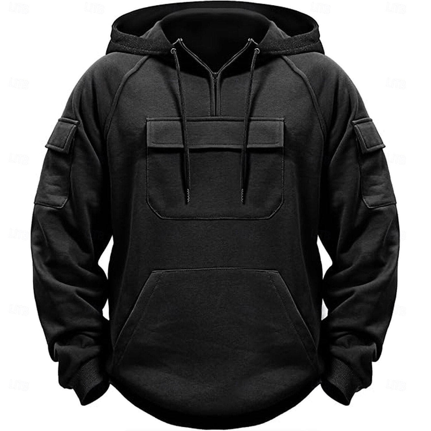 Per uomo Felpa con cappuccio Felpa con cappuccio e cerniera a un quarto Nero Verde militare Blu marino Cachi Grigio scuro Con cappuccio Liscio Tasche Sportivo Giornaliero Per eventi Streetwear del 2025 a $33.99 –P2