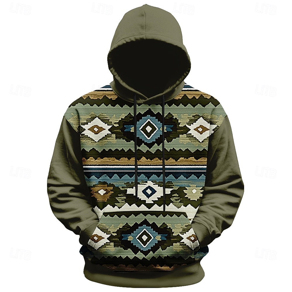 Homme Argyle Sweats à capuche Mode Quotidien manche longue Col ras du cou Fête Sortir Vêtements de rue Vert Véronèse Cordon de serrage Automne Hiver Designer de 2025 ? $29.99 –P1