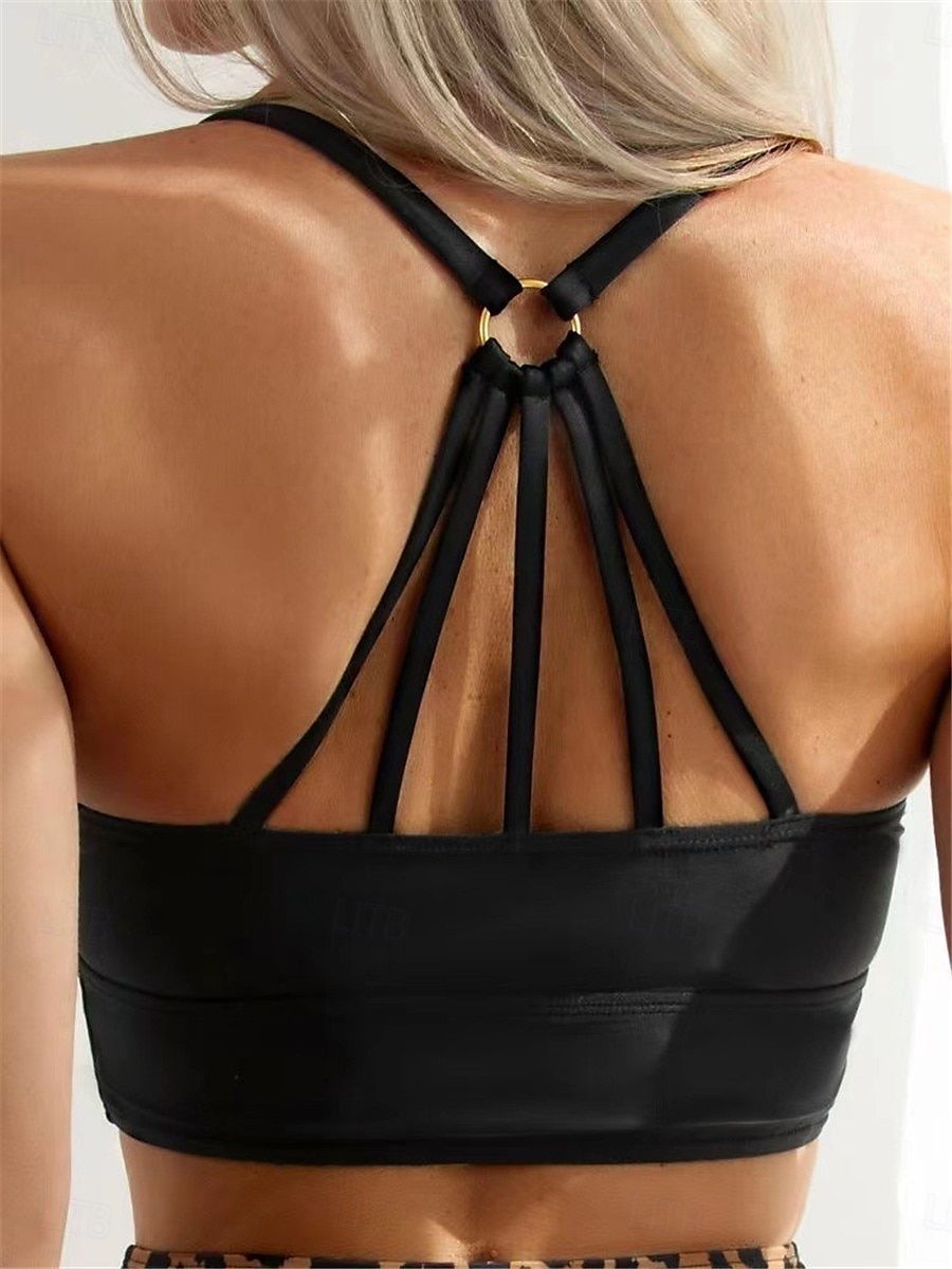 Femme Maillots de Bain Bikinis 2 pièces Slips Maillot de bain Dos Nu Mince Vacances Tenues de plage Léopard Col en U Sans Manches Maillots de bain de 2025 ? $27.99 –P4