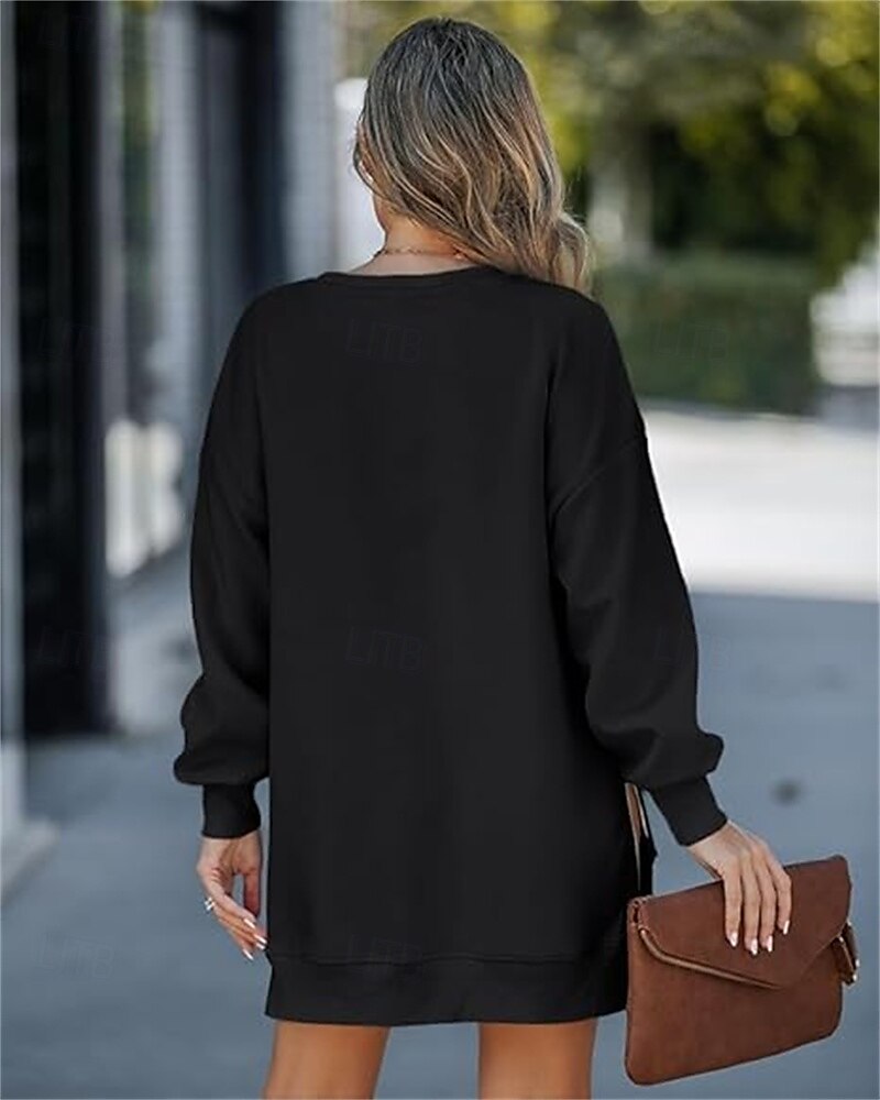 pull femme décontracté uni décontracté col rond manches longues noir rose vin vert kaki automne&amp; hiver de 2025 ? $44.99 –P5
