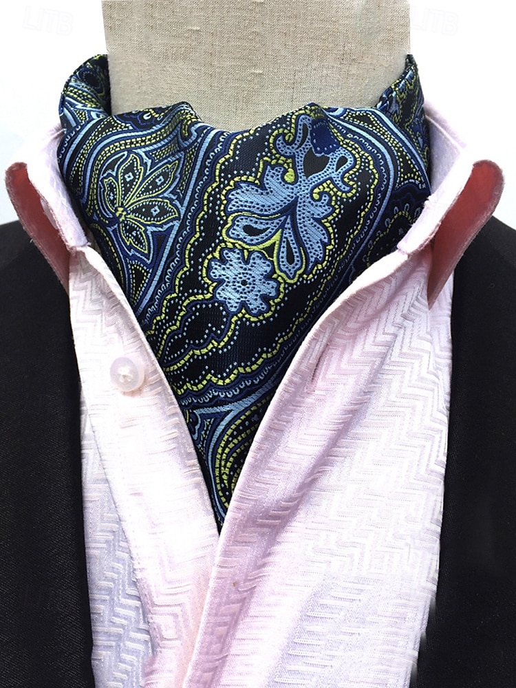 cravatta ascot paisley da uomo - elegante cravatta in finta seta per occasioni formali, matrimoni e feste - cravatta con motivo floreale vintage del 2026 a $18.99 –P7