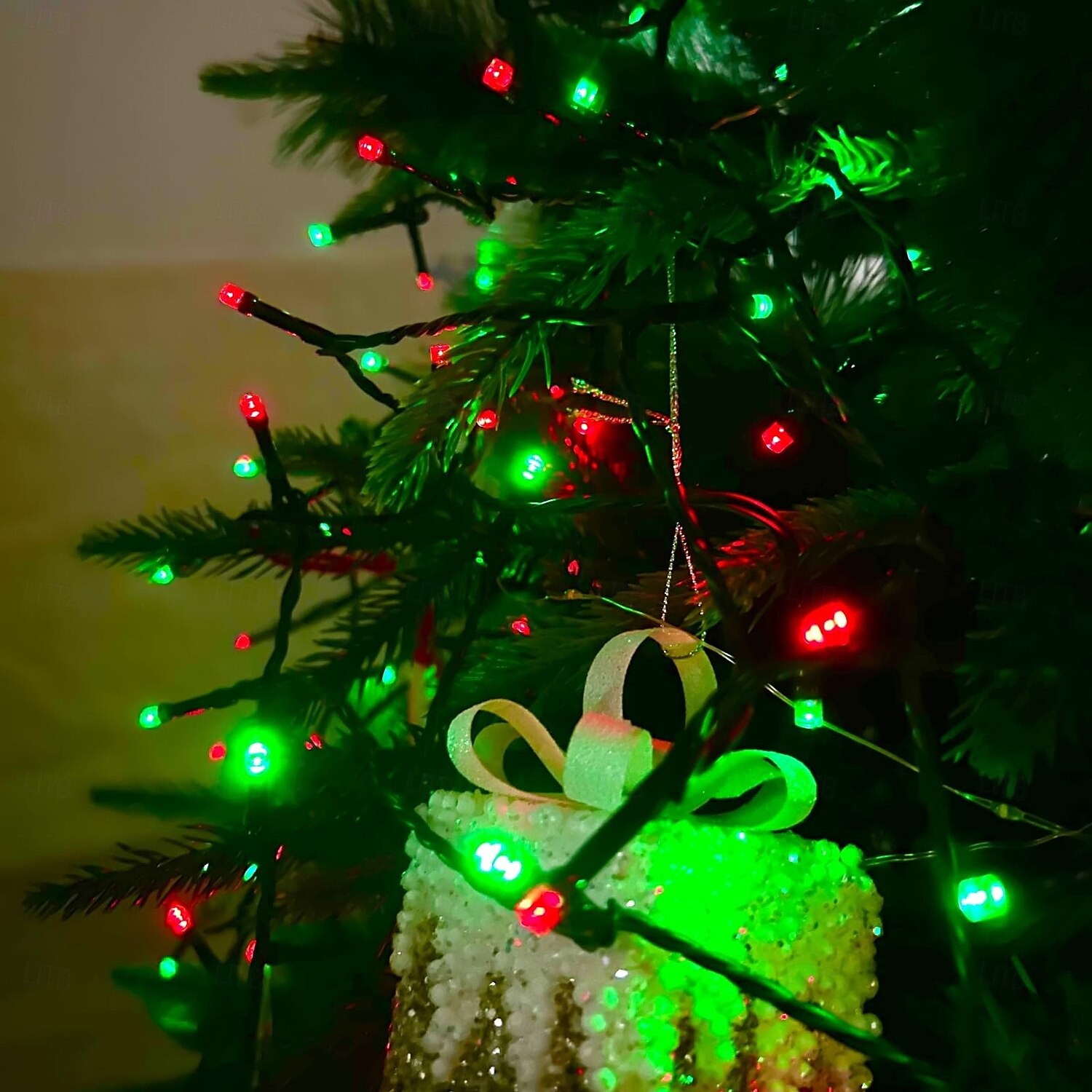 2 stk 10m 100led solcellelys – røde og grønne vanntette utendørs lysstrenger til jul gårdsplass hage balkong gjerde juletre festlig atmosfære dekorativ lysstreng 2025 - $22.99 –P3