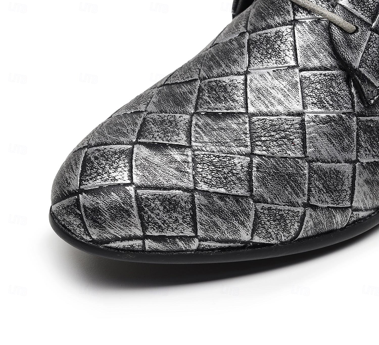 sapatos oxford masculinos de couro sintético com padrão trançado e design de cadarço - calçados formais elegantes para negócios, casamentos e eventos especiais de 2025 por $46.99 –P6