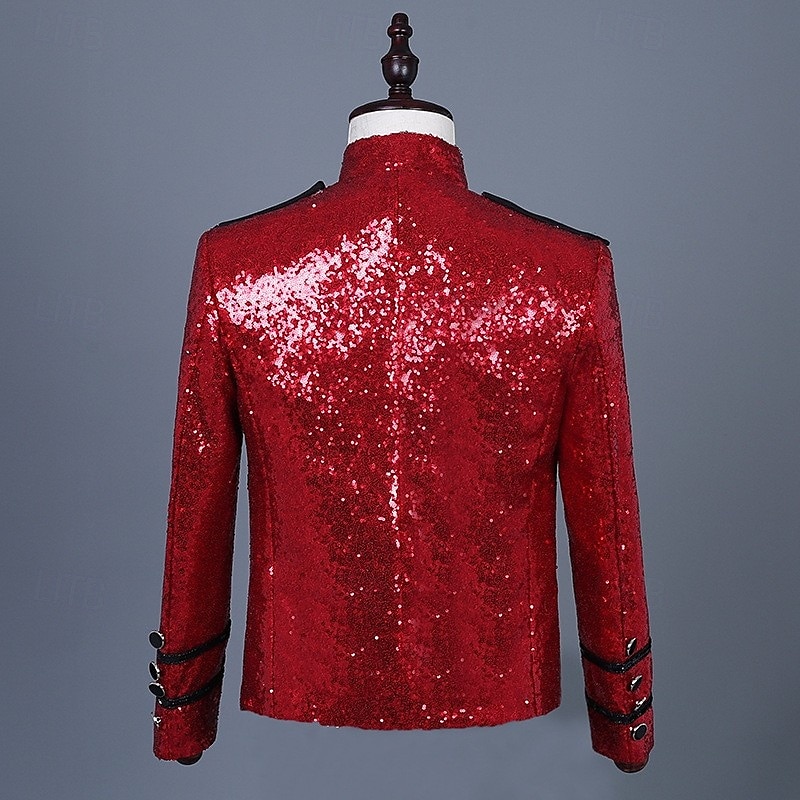 Retro Vintage Rococo Coat Masquerade Circus Jacket Prince Aristocrat Sequins Men's Carnival Masquerade Mardi Gras Event / Party Adults' Coat Spring Fall & Winter 2025 - $86.99 –P4