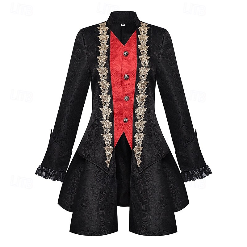 Punk & Gothic Medieval Renaissance Coat Jacket Tailcoat Prince Gentleman Women's Royal Steampunk Halloween Masquerade Event / Party Masquerade Adults' Coat 2025 - $55.99 –P1